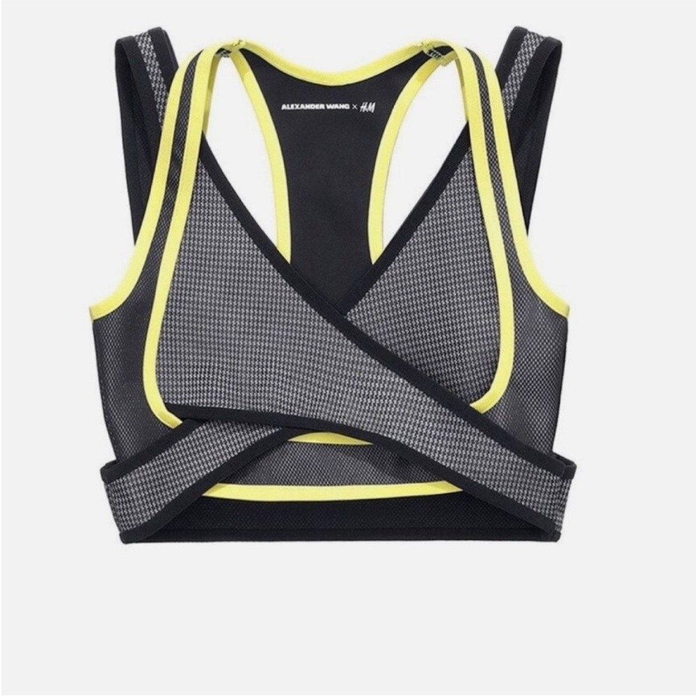 Alexander Wang Black and Yellow Sports Bra